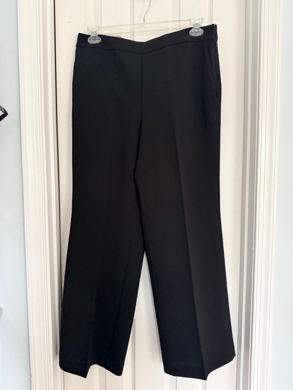 Ann Taylor Fluid Crepe Pants Black 12P Petite Dress Career NWT